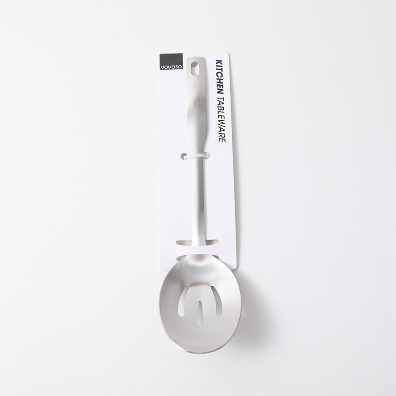 Stainless steel round slotted serving spoon