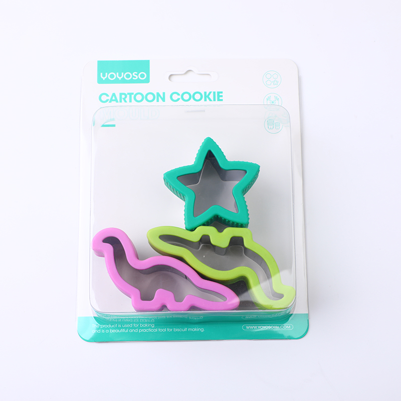 Stainless steel cartoon cookie mold 3pcs