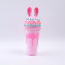 Flip Cap Rabbit plastic straw cup-450ml