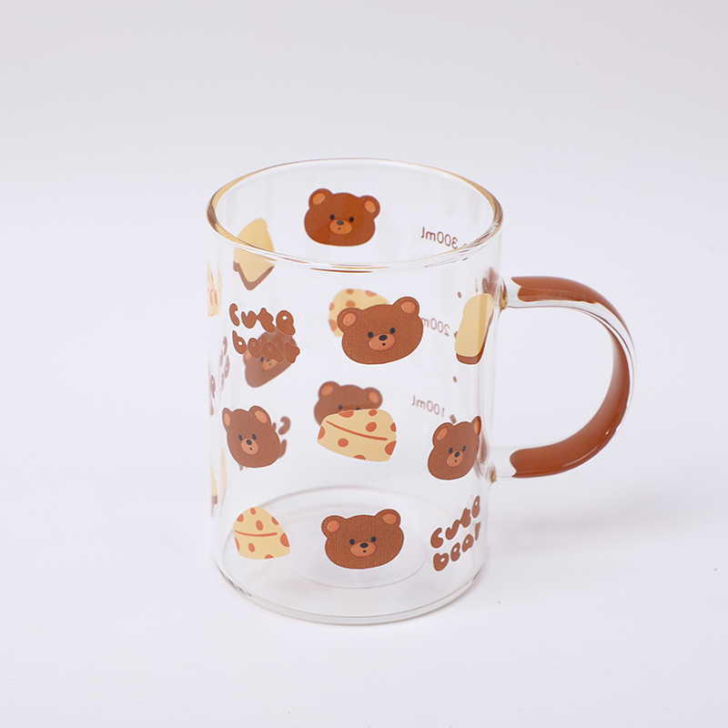 Coffee Bear Straw Glass-350ml 