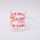 Pink Cat Straw Glass-350ml 
