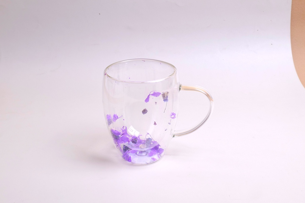 Purple small flowers Glass - 350ml