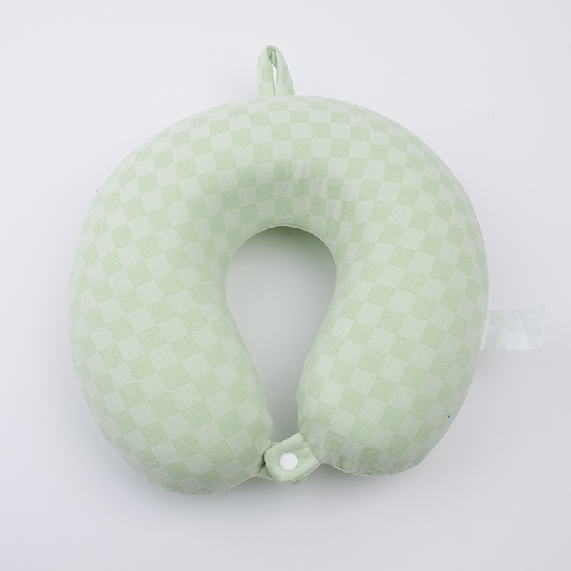 Mosaic Checkered U-shaped pillow - green