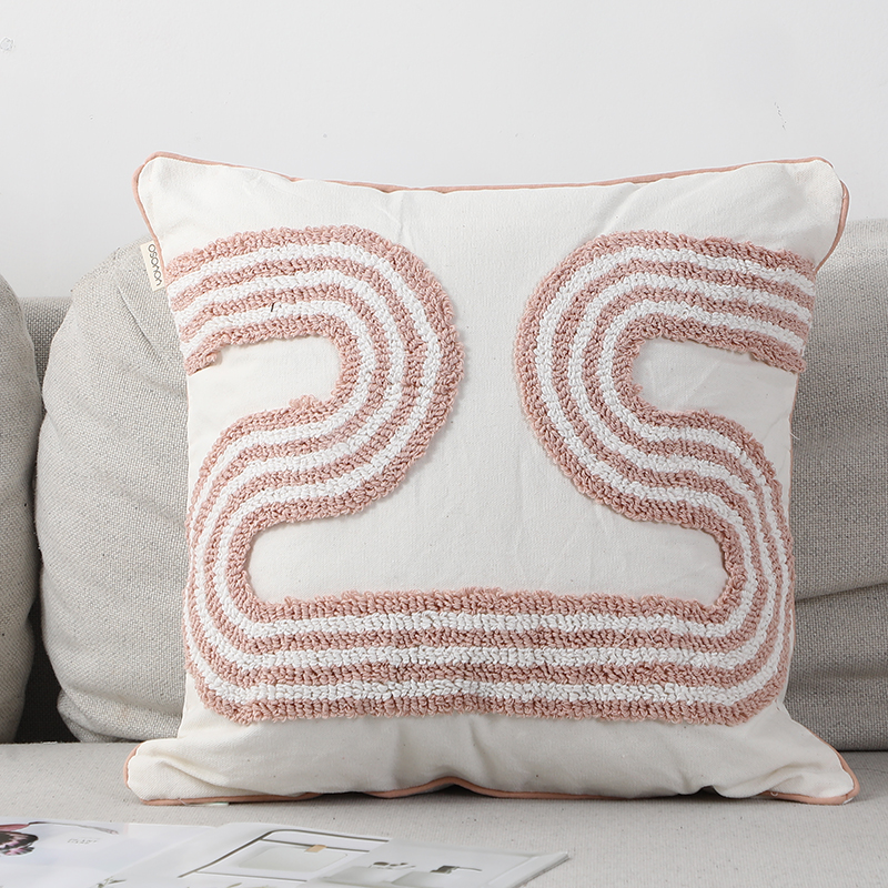 Nordic style square throw pillow