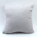 Simple embossing floral throw pillow-grey