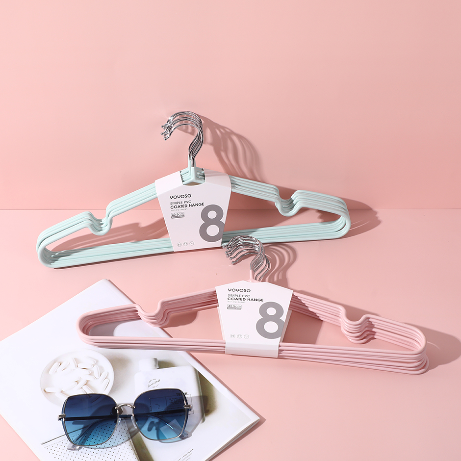 Simple PVC coated hanger-8pcs