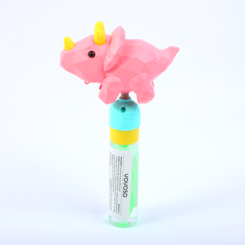 Triceratops shaking bubble wand