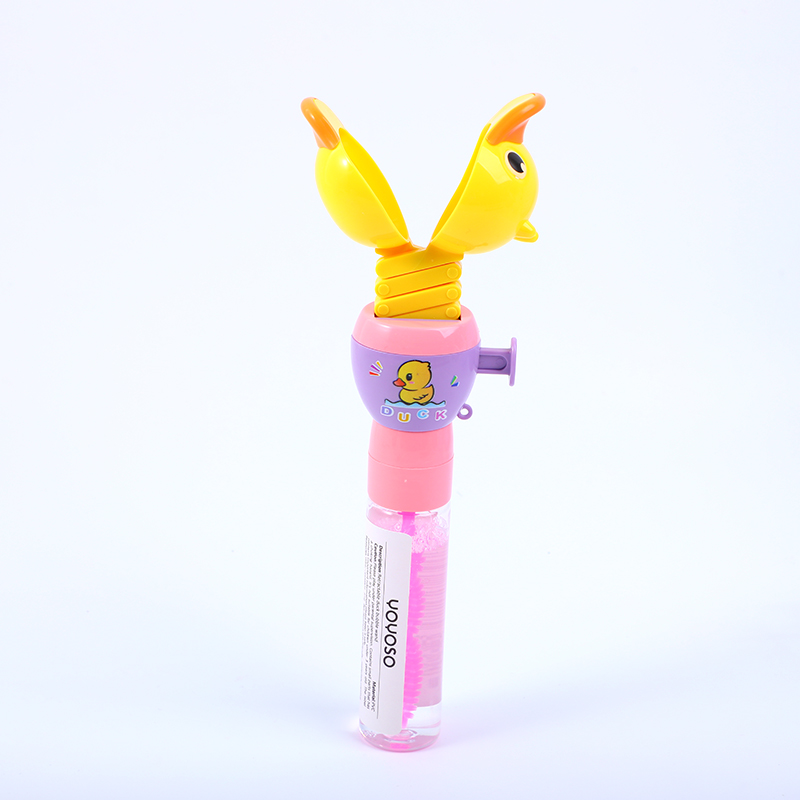 Retractable duck bubble wand
