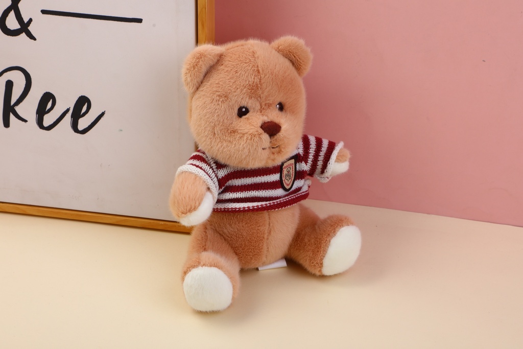 Khaki sweater cute bear plush doll-24cm