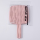 Square wavy frosted beauty mirror with handle