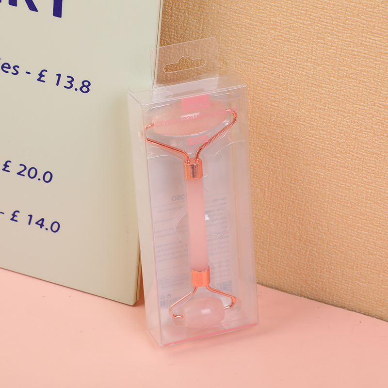 Pink crystal roller massager with acrylic rod