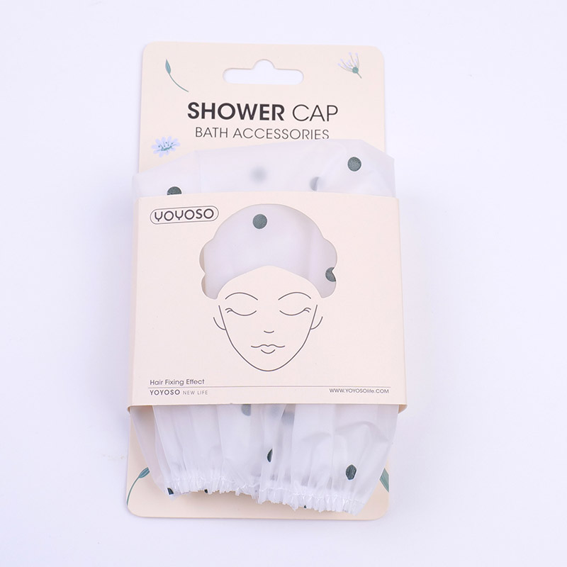 Fashion polka dot thickened shower cap