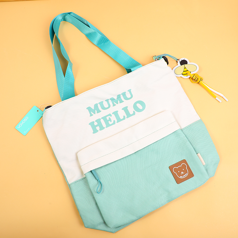 Simple english letter shopping bag-green