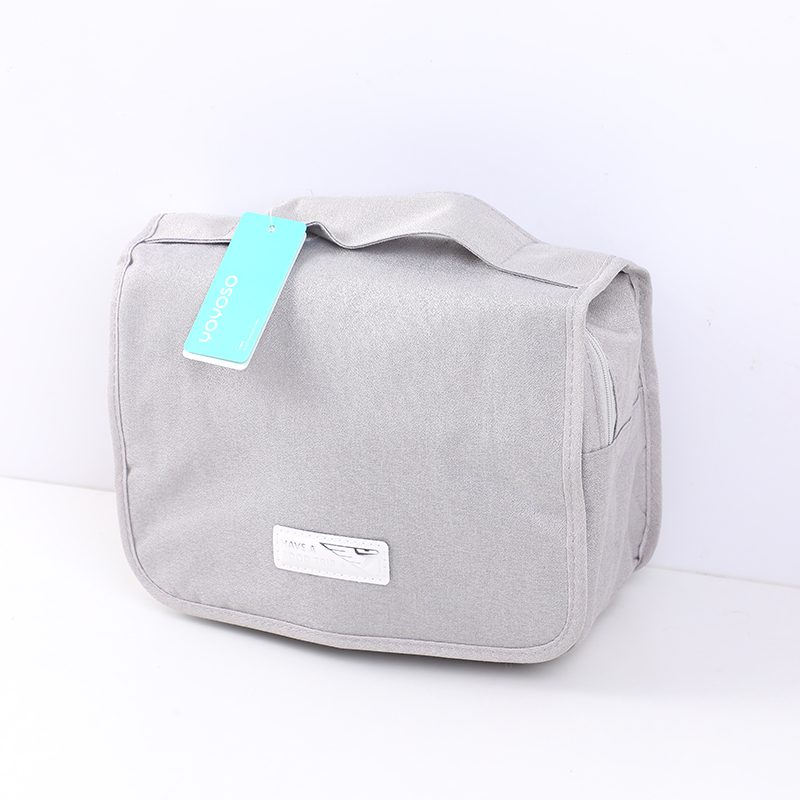 Simple and elegant visual cosmetic bag with hook