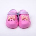 Rosy red + purple bow Children's flip-flops - 30-31