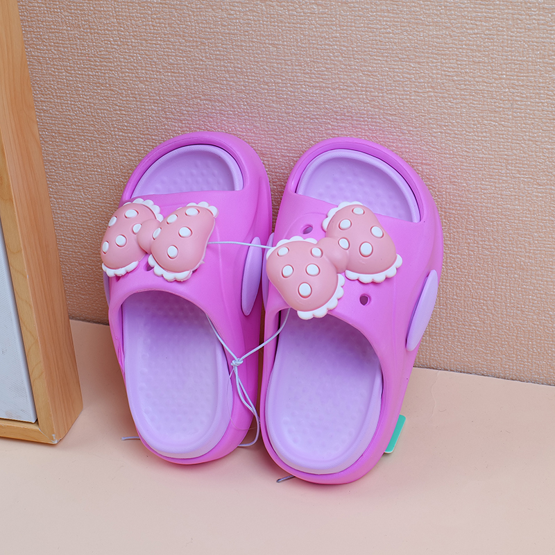 Pink Bow Children's Slippers 26-27 