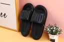 Silent anti-slip vertical strip men's household slippers size 44-45-black