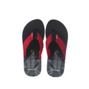 Simple mens flip flops with geometry graphic ribbon-black and red 44-45