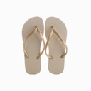 Simple unicolor ladys flip flops  gold 39-40