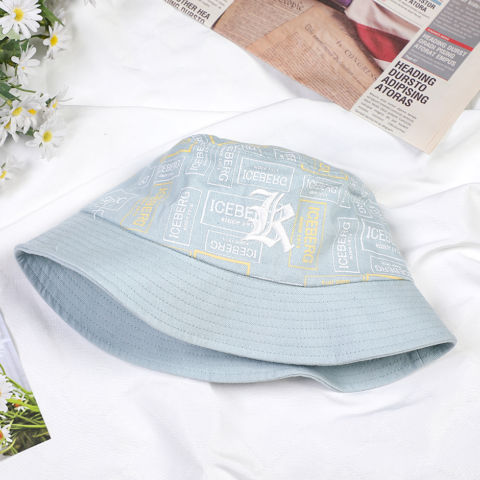 Inwrought printed pattern fisherman hat-sky blue