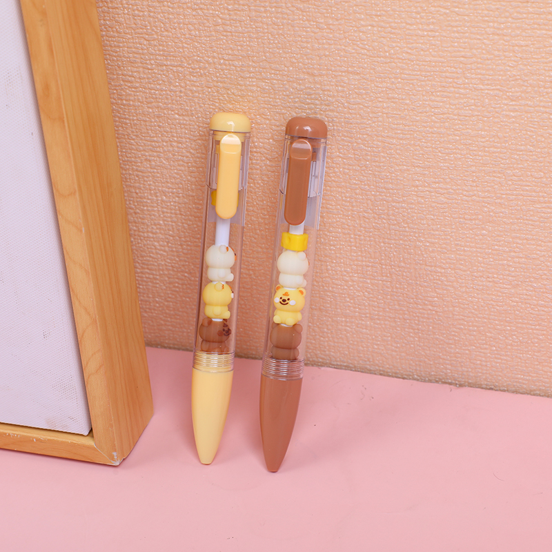 Little bear cheese stackable gel pen-blue