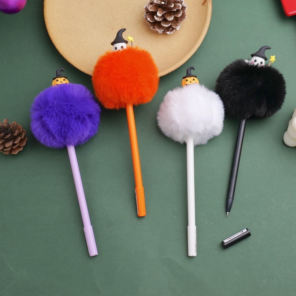 Halloween Carnival Series - Furry Ball Gel Pen B (Blue Ink)