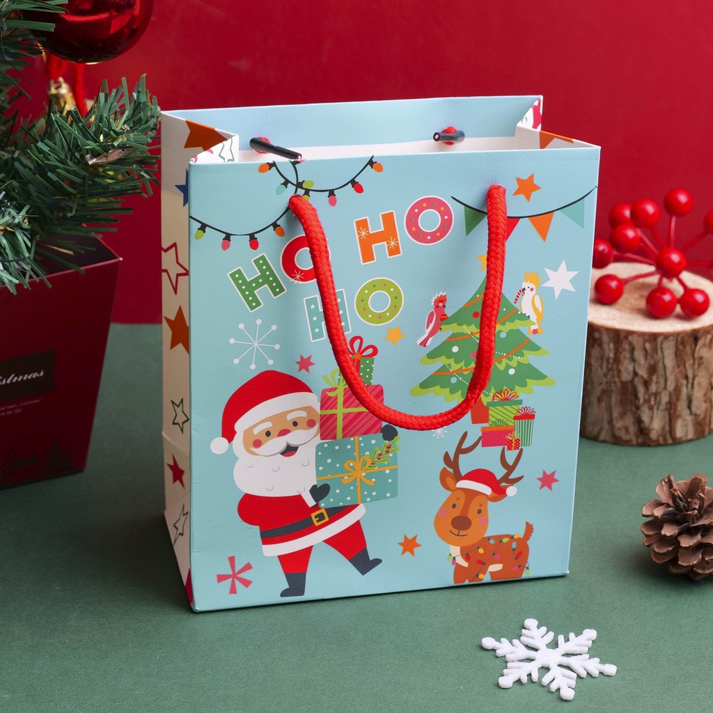 Christmas Series - Santa Claus Gift Bag - Blue Size S