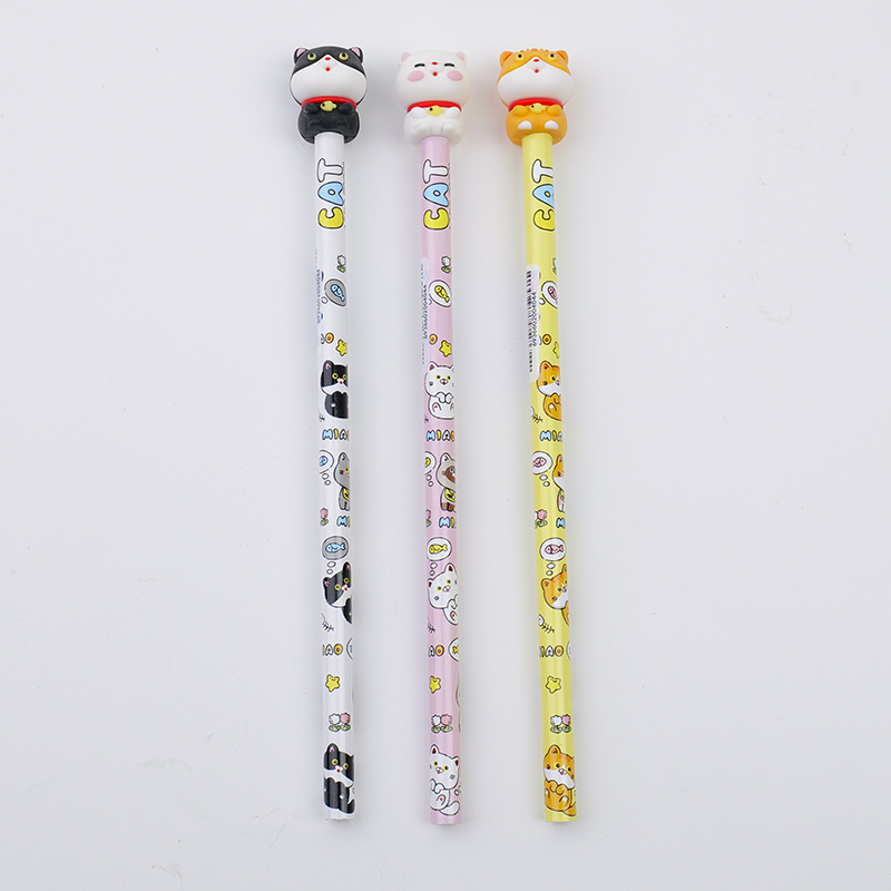Cute animal 3D eraser HB pencil