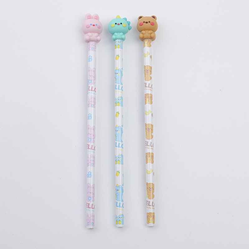 Cute animal 3D eraser HB pencil-5