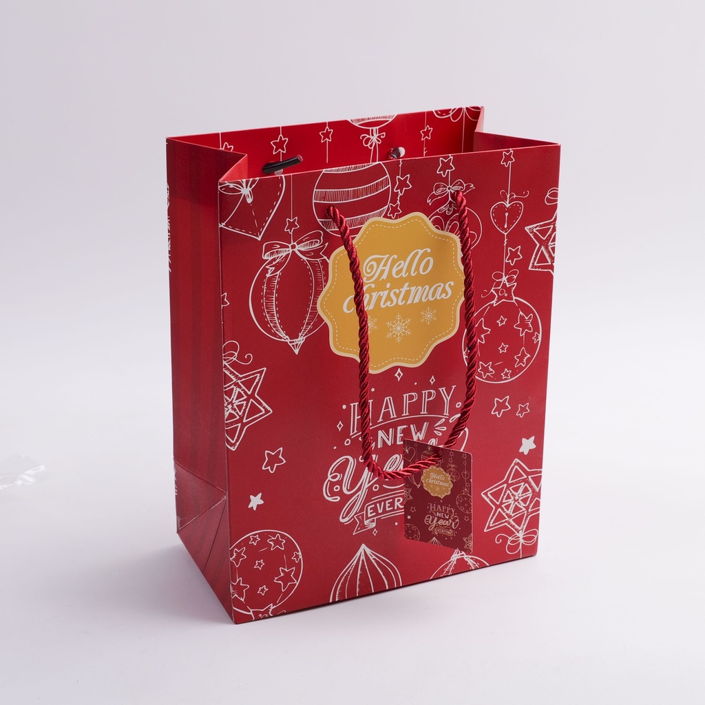 Christmas Series - Line-style Vertical Medium Christmas Tree Gift Bag