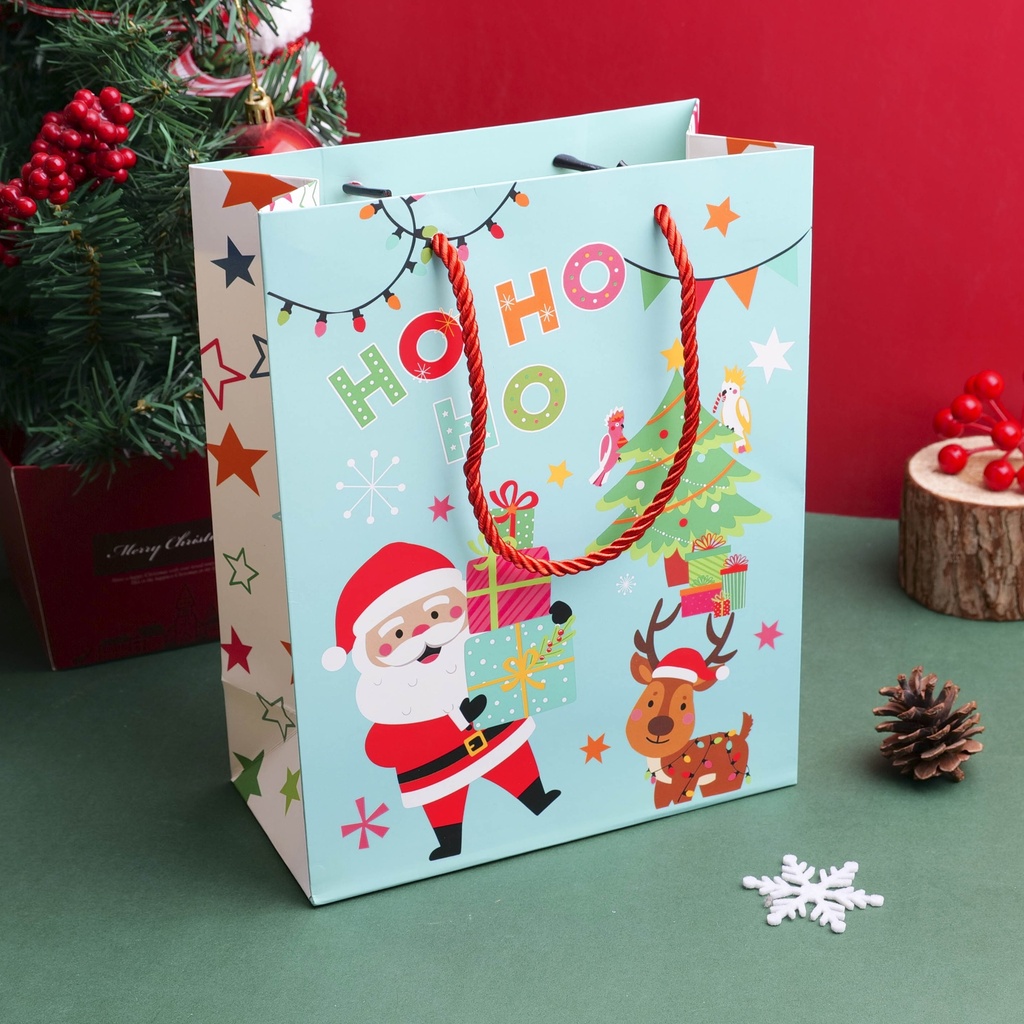 Christmas Series - Santa Claus Gift Bag - Blue Size M