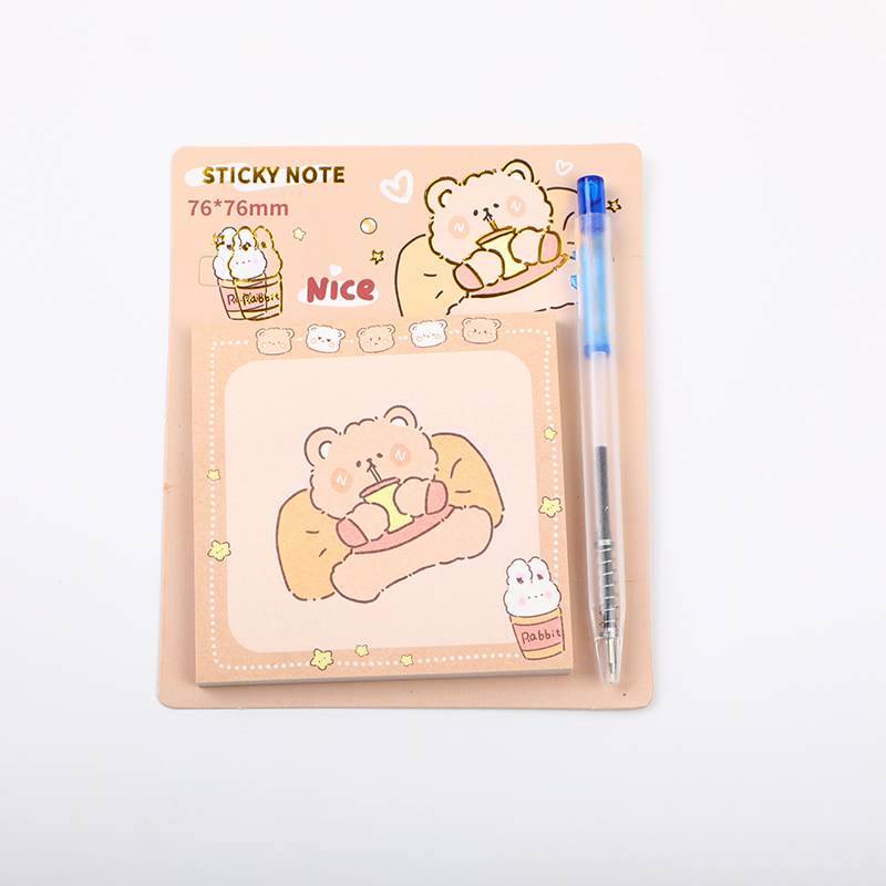 Chocolate Bear Sticky Notes 70pcs(with a ballpoint pen)