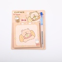 Chocolate Bear Sticky Notes 70pcs(with a ballpoint pen)