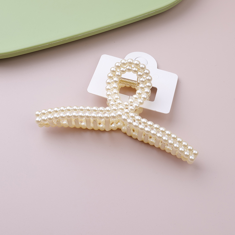 Double Row Pearl Acrylic Claw Clip