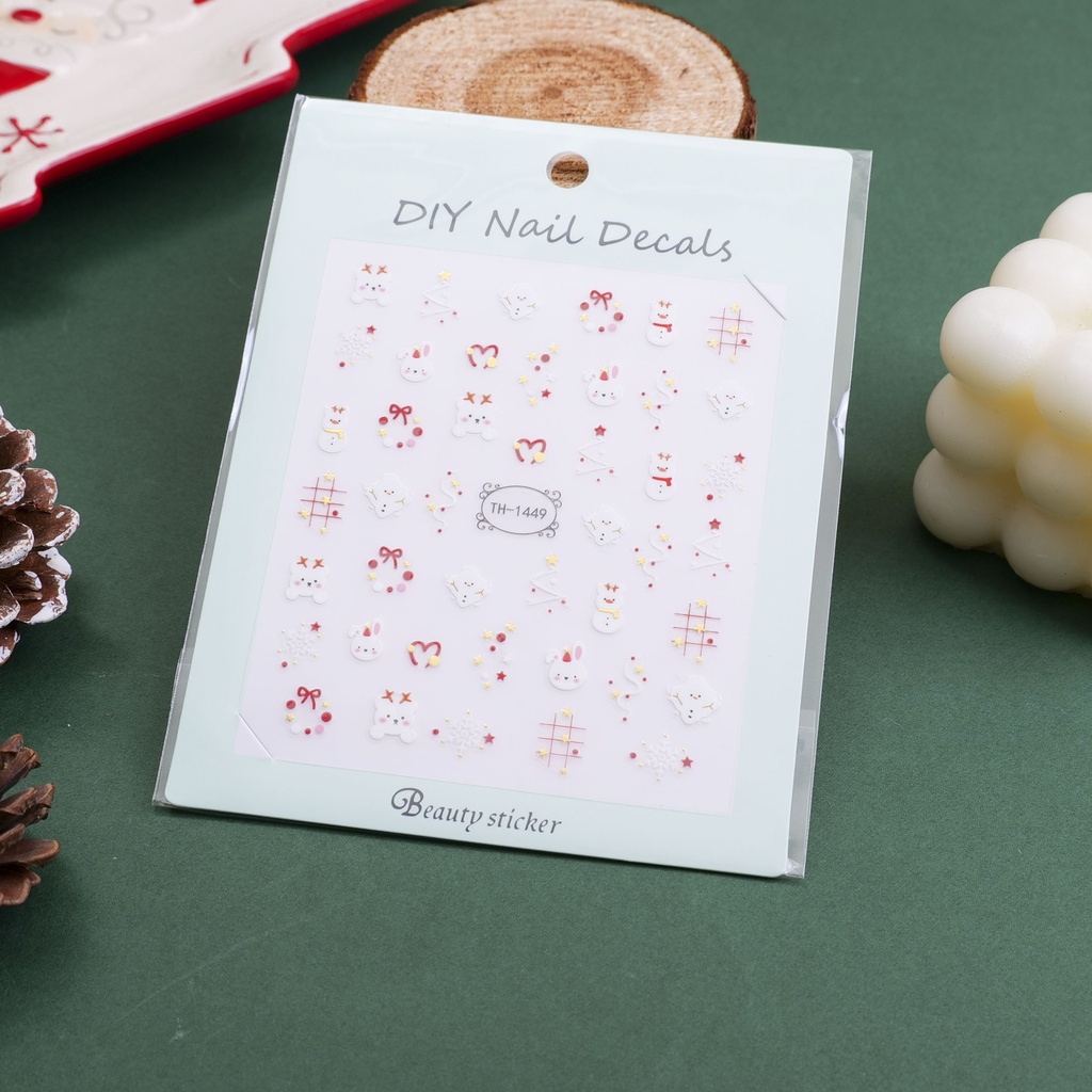 Christmas series -Snowman Adorable Gift Nail Stickers