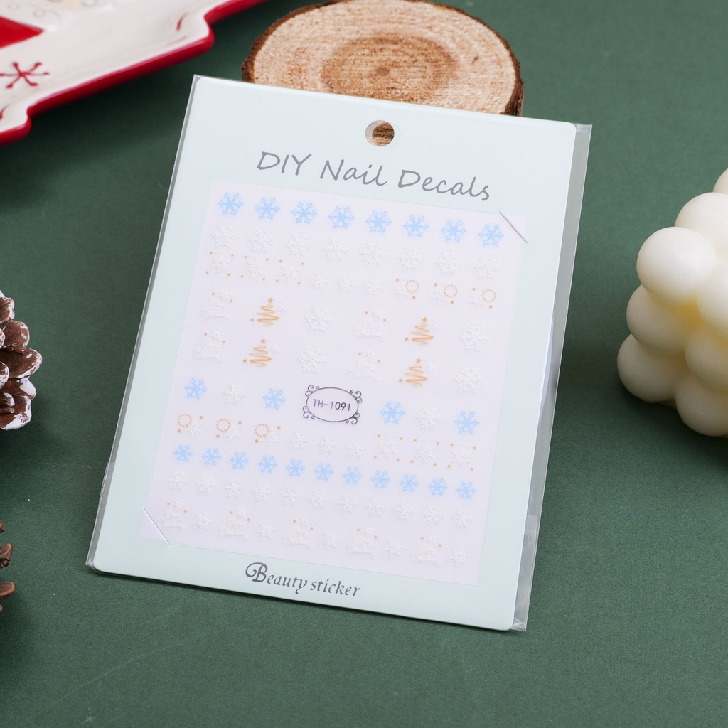 Christmas series -Ice Blue and Pink Affection Nail Stickers