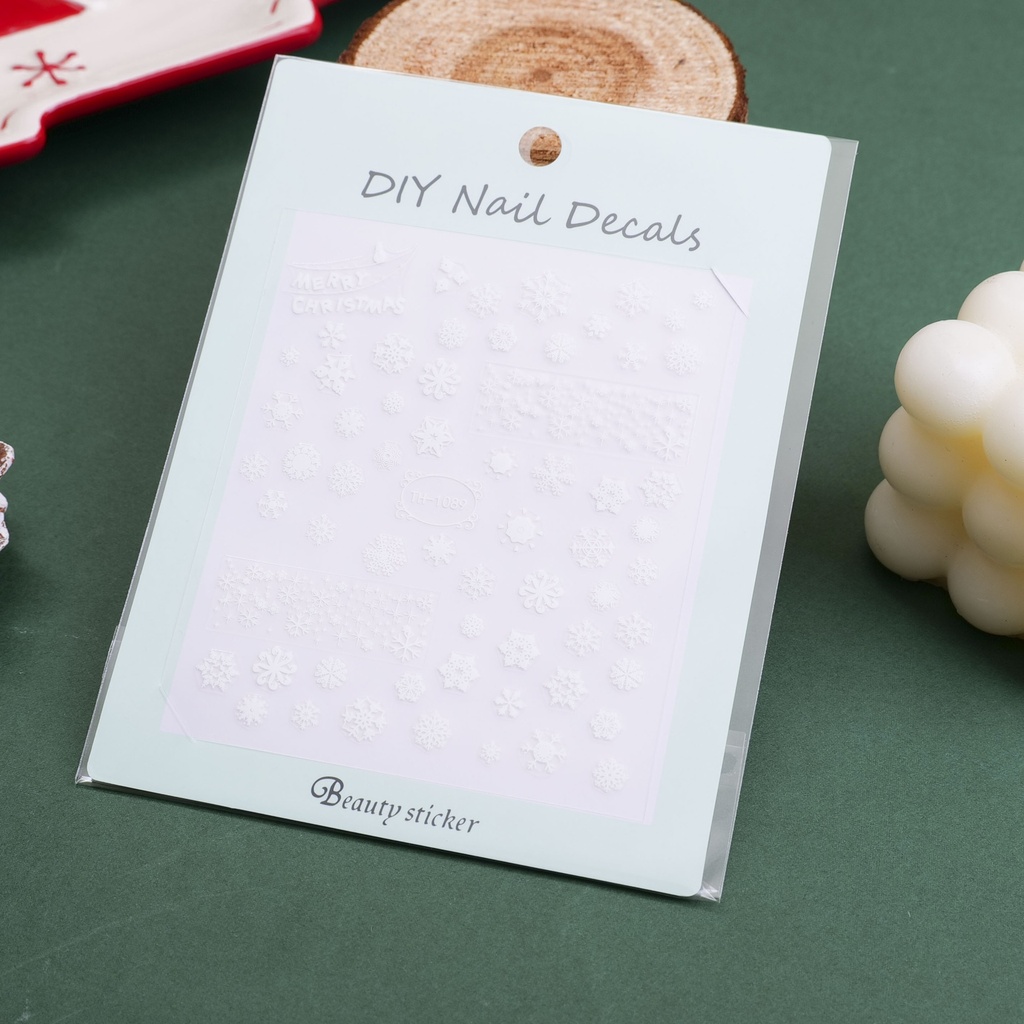 Christmas series -Illusory Snow Blue Affection Nail Stickers