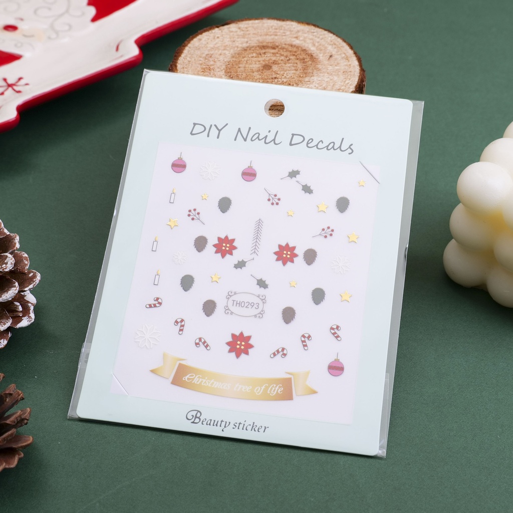 Christmas series -Illusory White Christmas Rhyme Nail Stickers