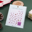 Christmas series -Pink Rhyme Christmas Nail Stickers