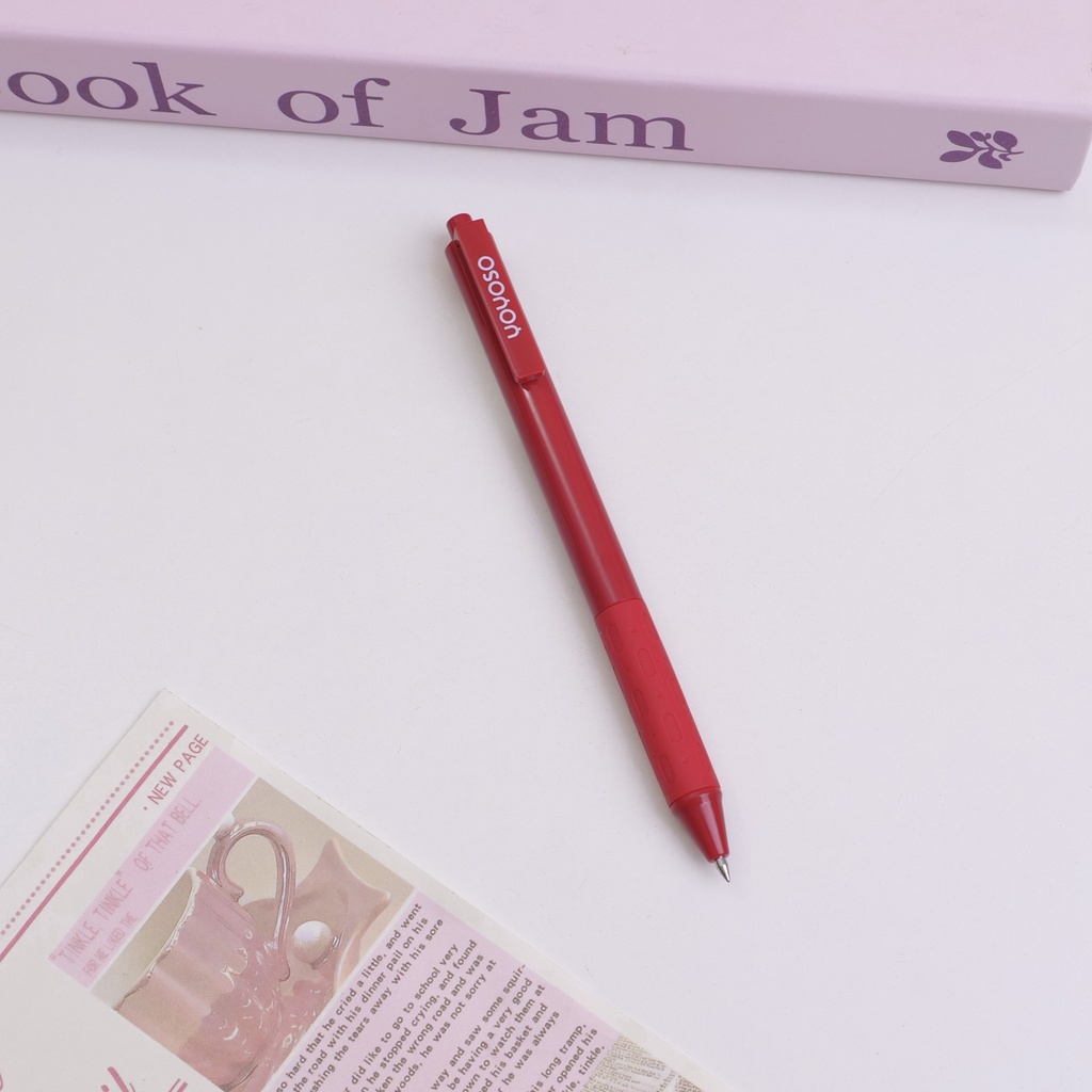 Red grip solid color smooth neutral pen - red core 0.5mm