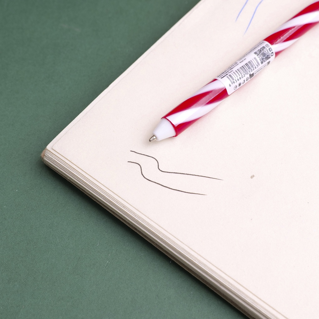 Christmas Red Cane-shaped Ballpoint Pen - Black Ink