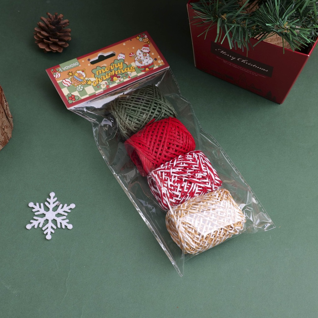 Christmas Series - Packing Rope, 10m per Roll*4 Rolls