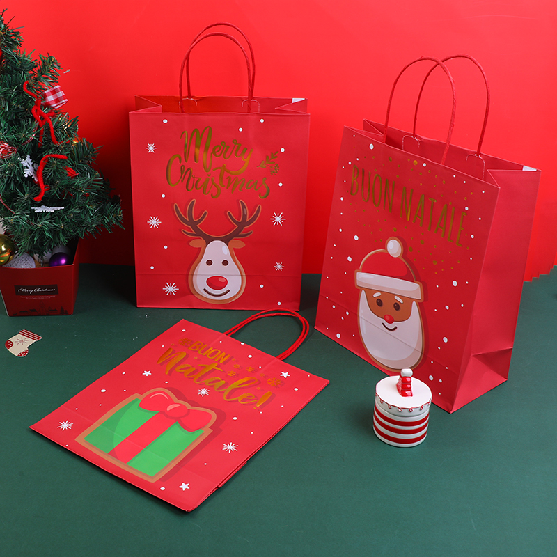 Christmas gift series kraft paper bag-M