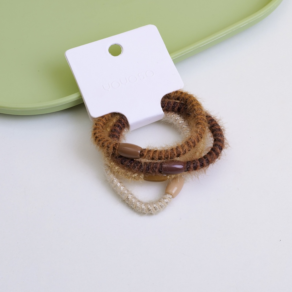 Leopard print 2-in-1 rubber band 4PCS