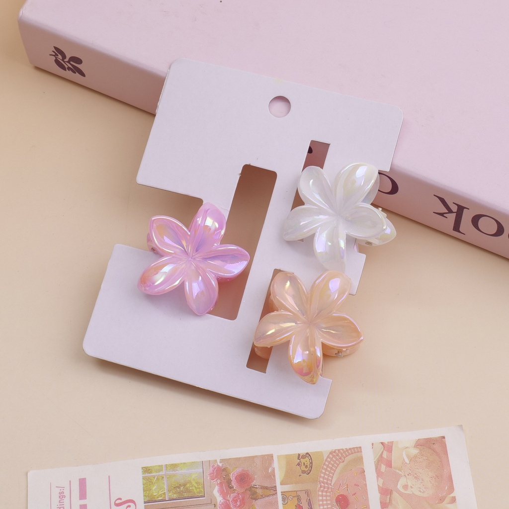 Medium-sized Laser Plumeria Hair Claw Clip - 3 Pieces