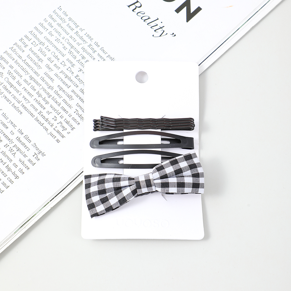 Delicate checkered hairpin 4 pcs