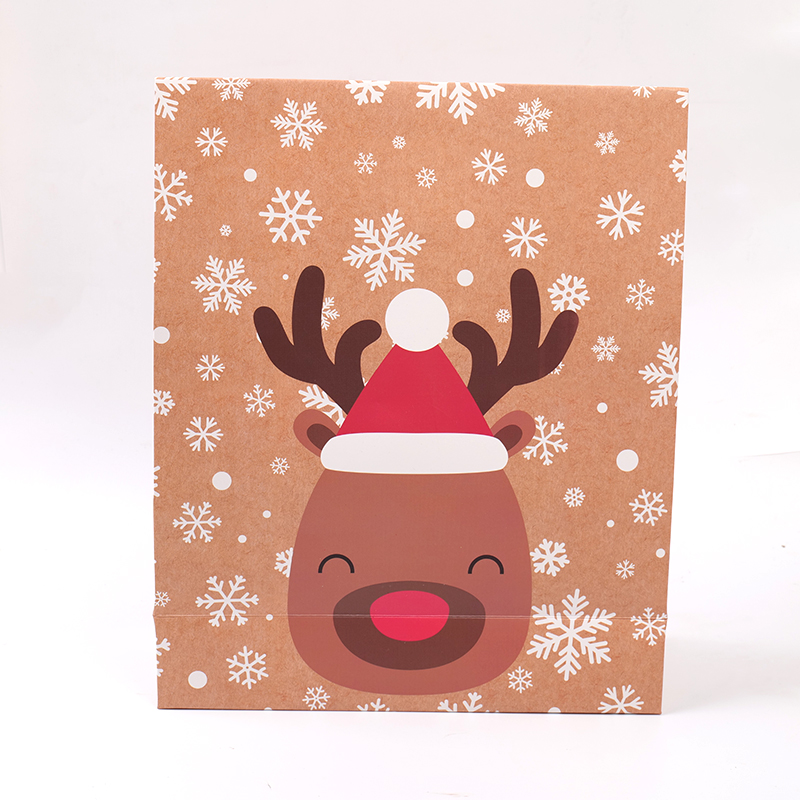 Warm winter christmas series kraft paper bag-L