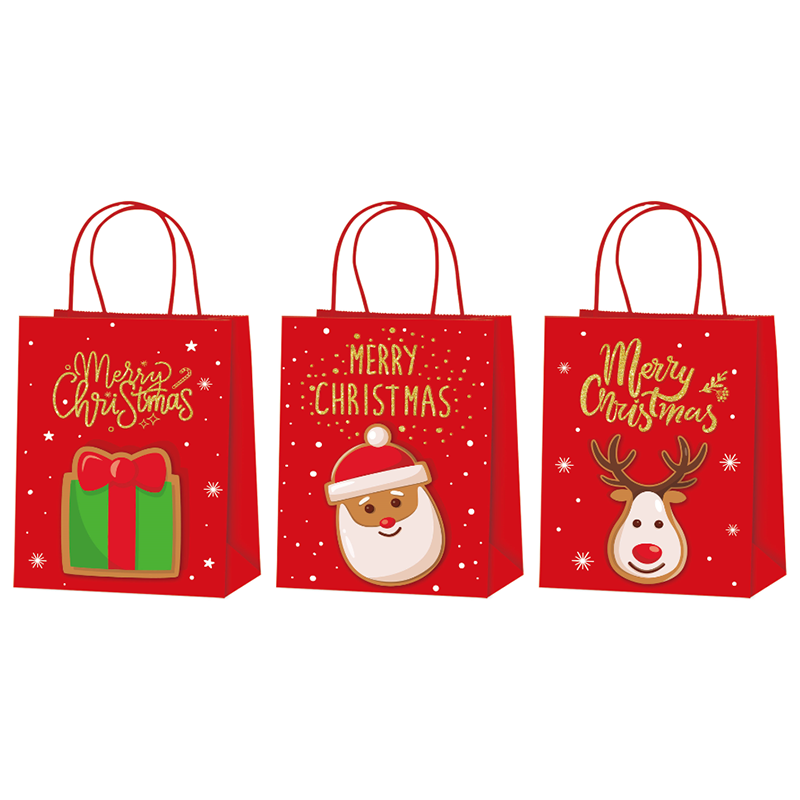 Christmas gift series kraft paper bag-L