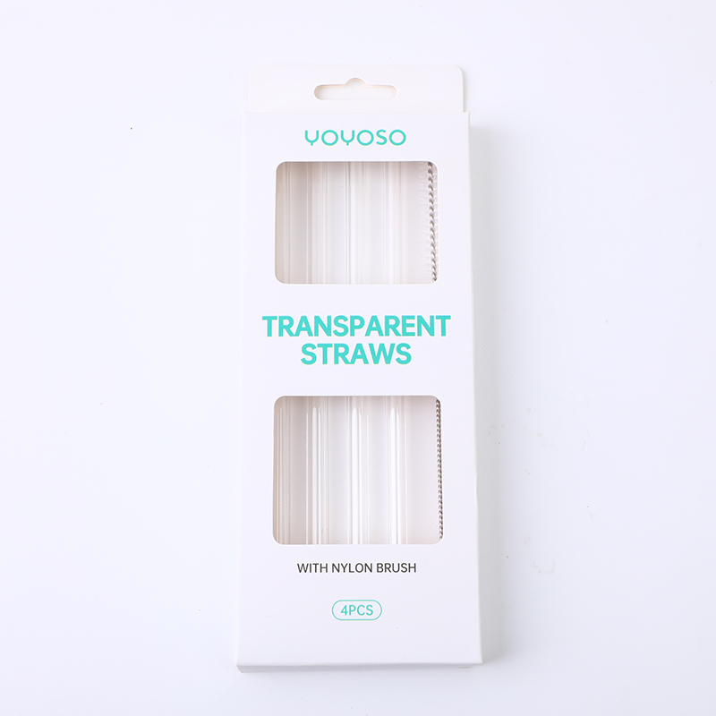 Transparent straws 4pcs (with nylon brush)
