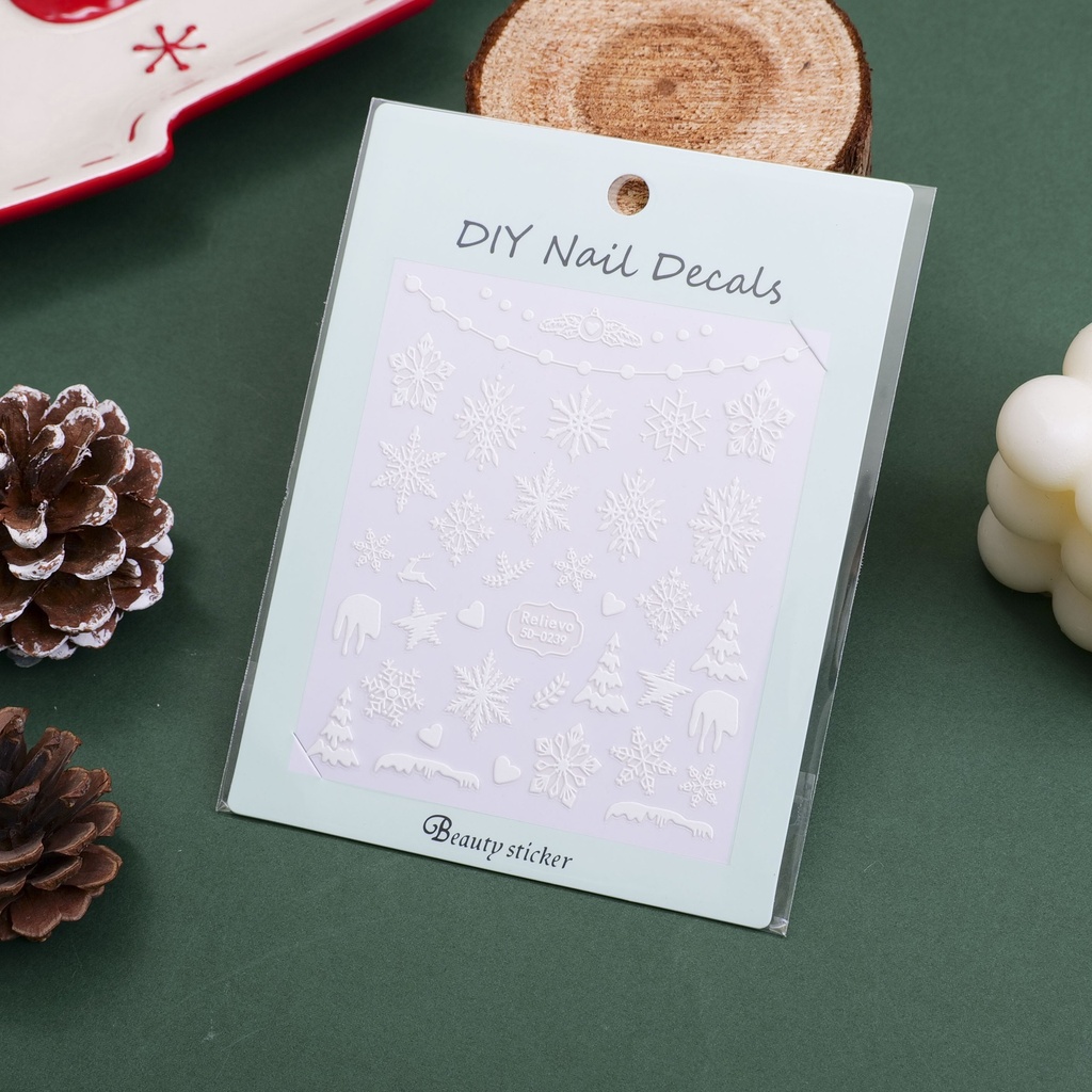 Christmas series -Cold Blue Starry Snow Nail Stickers